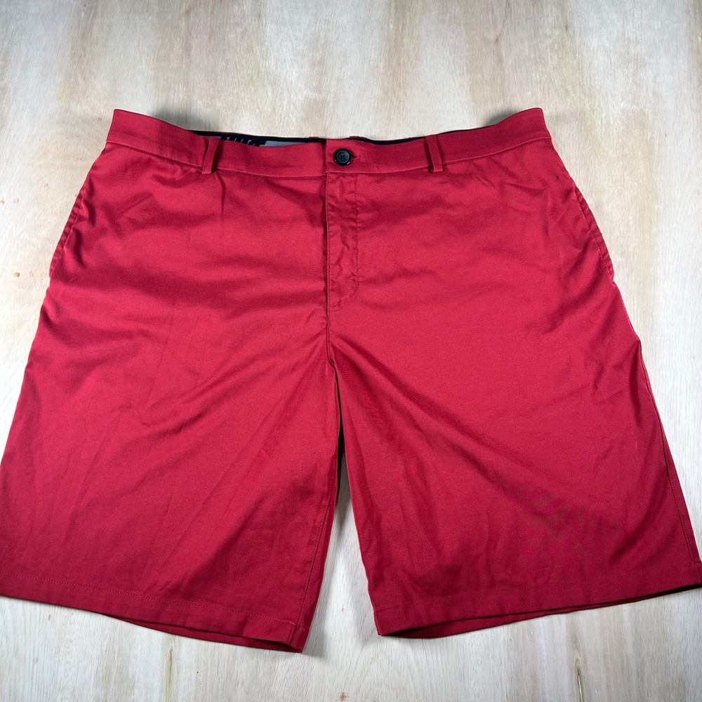Nike Golf Dri-FIT Mens Red Standard Fit Flat Front Performance Shorts Size 40